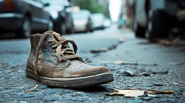 Sokakta kirli ayakkabılar