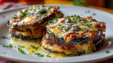 Mantar ve otlarla doldurulmuş İtalyan peyniri ve mantarı.