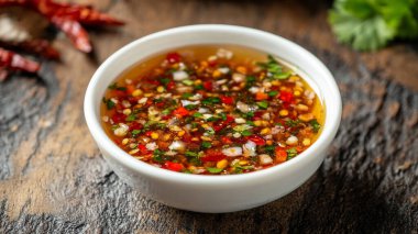 Baharatlı biber, sarımsaklı ve otlu.