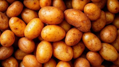 Sepette bir sürü kurutulmuş patates var. arkaplan.