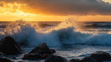 Deniz günbatımı, fırtına