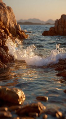 Akşamları deniz dalgaları.