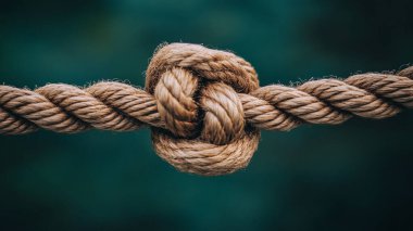 Ahşap bir arka planda ipe yakın çekim