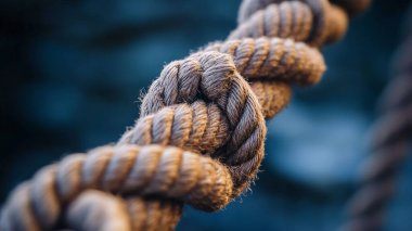 Eski bir ipin seçici odak noktası.