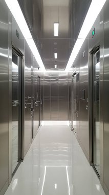 Modern binanın içi.