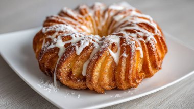 Ev yapımı tarçınlı, kremalı ve şekerli rulo