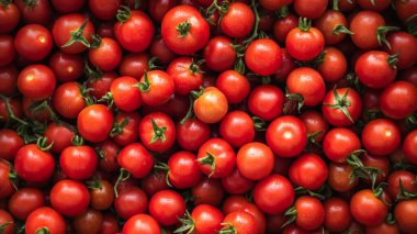 Pazar tezgahında kırmızı domates