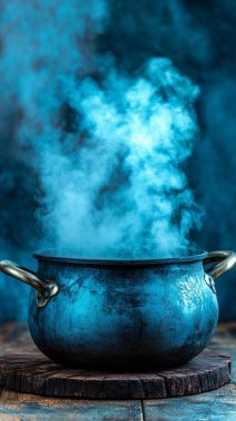 blue hot smoke in the bowl.