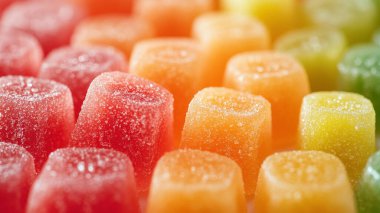 close up of multicolored jelly candies
