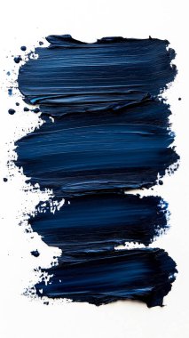 abstract blue paint brush strokes isolated on white background