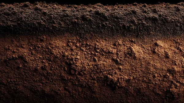 coffee powder on black background