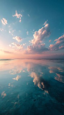 Gölün üzerinde güzel bir gün batımı