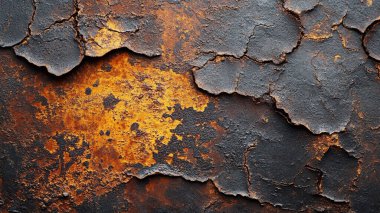 Paslı metal arka planda çizikler var.