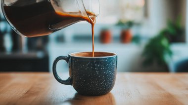 coffee cup on the table. morning light