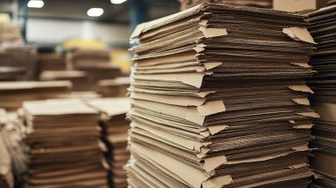 stack of cardboard boxes in factory