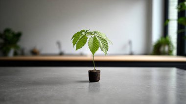 a plant growing from a pot
