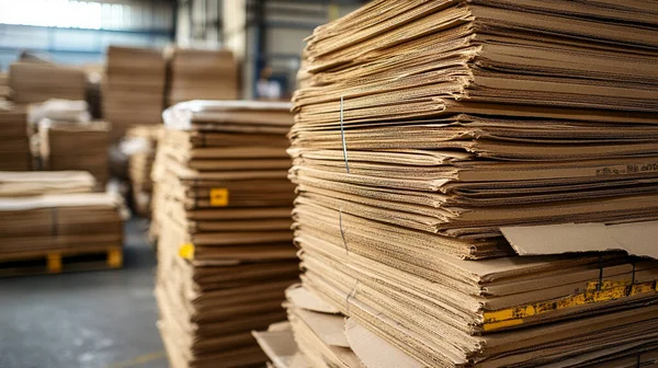 stack of brown wooden pallets in factory