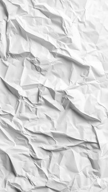 Buruşmuş beyaz kağıt dokusu arkaplanı.