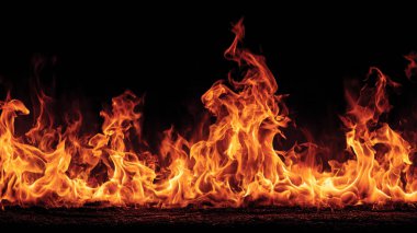 alevler siyah arkaplanda