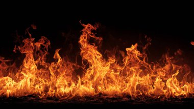 burning red flame on dark background