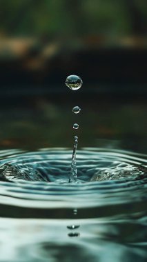 a drop of water falls into a puddle