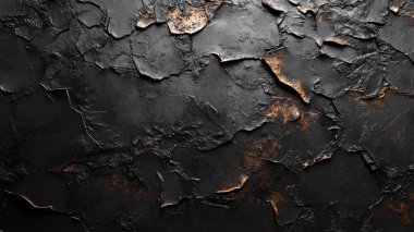 dark black background with cracks and stains.