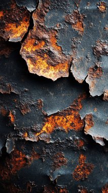 Çizik ve çatlaklarla metal doku