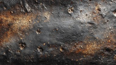 Paslı metal arka planda çizikler ve lekeler var