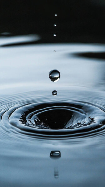 water drop on blue background