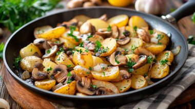 otlar ile kavrulmuş patates