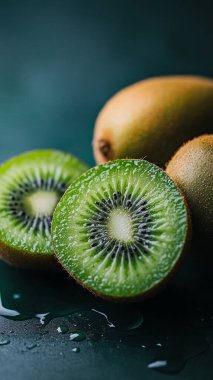 kivi meyvesi ve bir dilim kivi