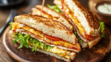 Peynirli ve domatesli kızarmış tavuk, yakın.