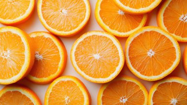 Taze portakal dilimlerinden yapılmış arka plan. en üstteki görünüm