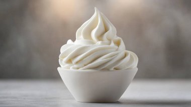 Lezzetli vanilyalı dondurma - Masada beyaz çikolatalı