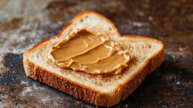 Bir parça ekmeğin üzerinde tereyağı.