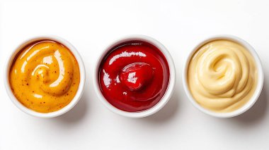 Beyaz arka planda farklı soslar. pankart tasarımı