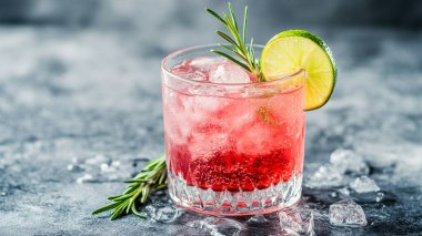 Barda buz ve nane yapraklı kokteyl.