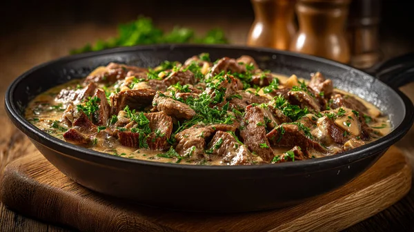 Patates ve otlu biftek güveci.