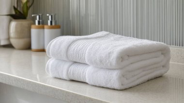 Tuvaletteki temiz havlular.