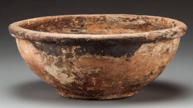 Koyu arkaplanda antik kil vazo,