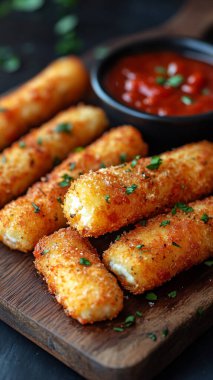 Sos ve ketçaplı kızarmış kroketler..