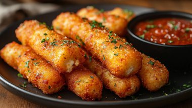 Sarımsak soslu kızarmış balık.