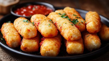 Domates soslu kızarmış tavuk nugget..