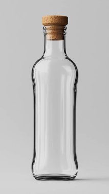 Beyaz arka planda izole edilmiş boş cam şişe. 3d oluşturma.