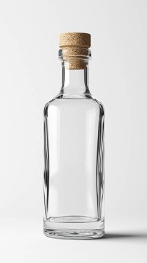 3D görüntüleme. Beyaz arkaplanda boş şişe.