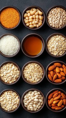 Kase içinde farklı fındık çeşitleri.