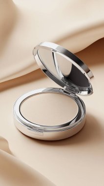 Beyaz arka planda gölgeli kozmetik krem. 3d illüstrasyon