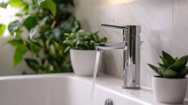 Modern banyo içinde modern lavabo