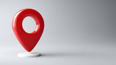 Beyaz arka planı olan kırmızı iğne. 3d oluşturma.