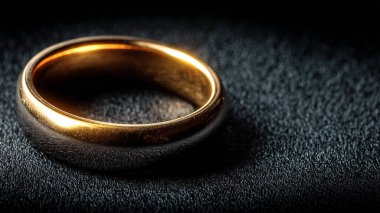 Altın yüzük ve altın yüzük taşın üzerinde.